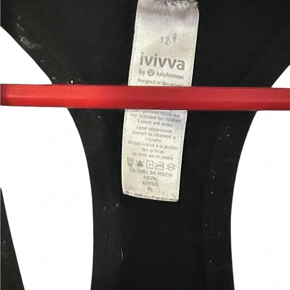 Ivivva by Lululemon girls size 12 tank razorback black with splatter activewear